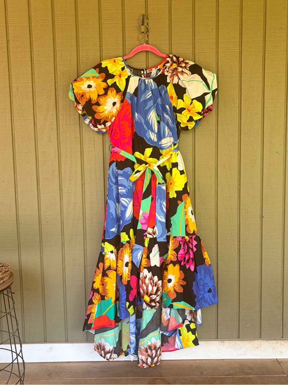 Christopher John Rogers Target Floral High-Low Puff Sleeve Dress Small